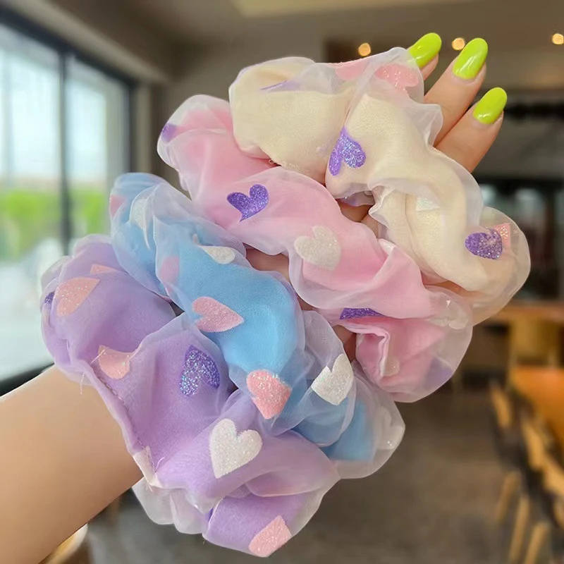 

Flower Large Intestine Hair Ties for Women Headband Y2K Sweet Girl Headwear Jewelry 2024 Latest Female Fashion Hair Accessories