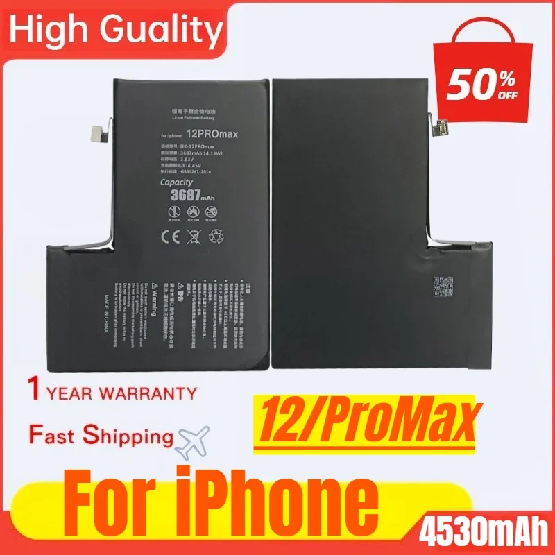 Running Diagnosis Does Not Pop Up Window Standard Health Fast Charging Battery Suitable for IPhone12/ProMax Replaceable  Battery