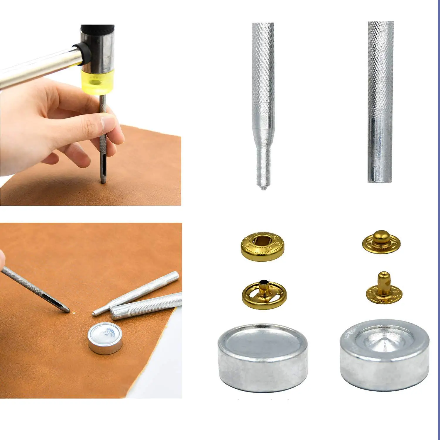 Druckknopf-Set, 12,5 mm, Metall-Druckknöpfe für Kleidung, Basteln, Taschen, Schuhe, Kragen, Gürtel, Jeans, perfekte Passform, Einstellknopf, DIY-Schneider – Detail 5