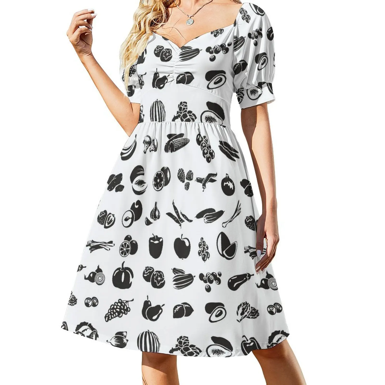 

Fruits and vegetables collection Short-Sleeved Dress Summer women's clothing Woman fashion