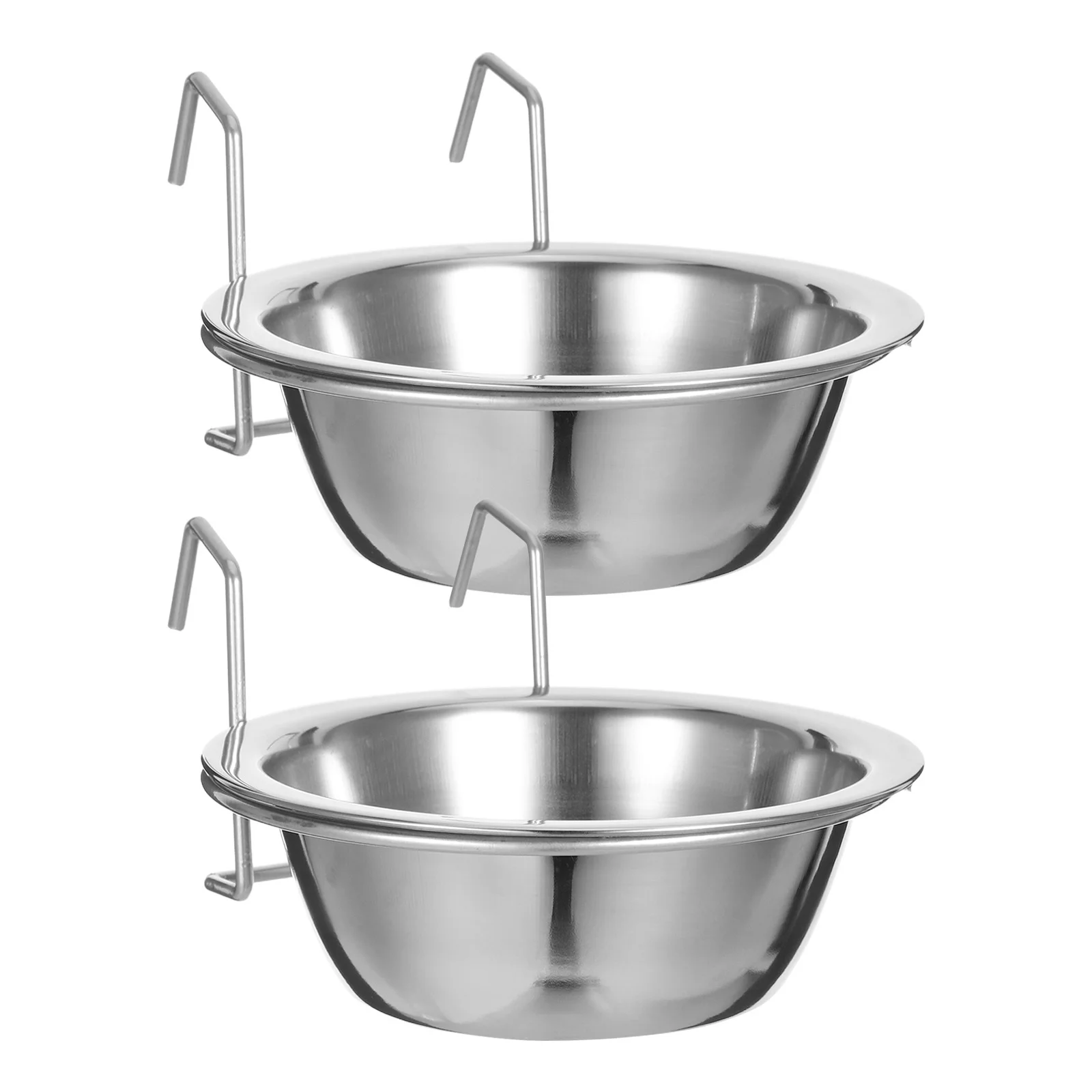 

2 set Stainless Steel Hanging Dog Bowl For Cage Durable Pet Feeder Food Water Container For Kennel Crate Coop Pets Supply