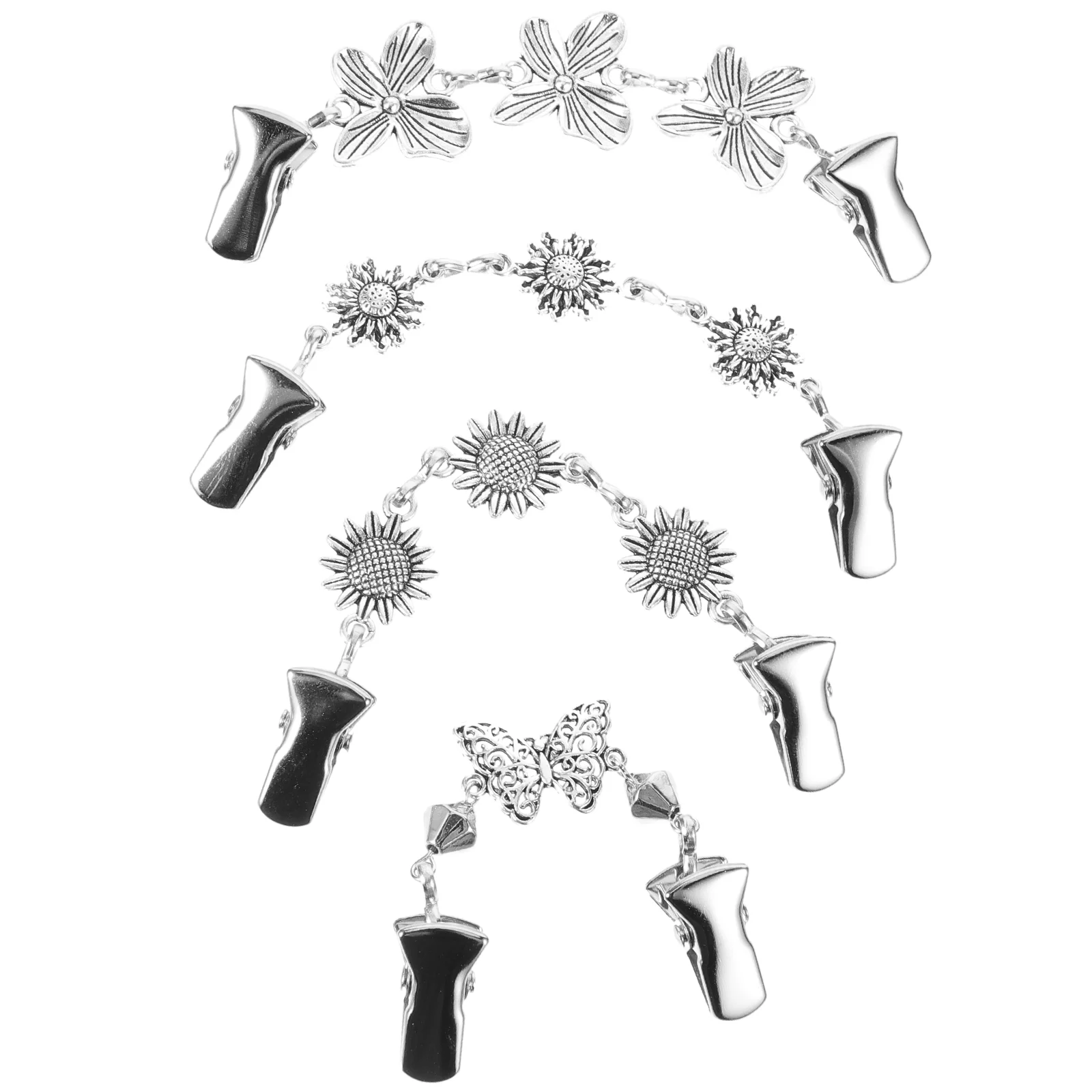 4 Pcs Boutonniere Pins Butterfly Cinch Clips for Back of Dress Scarf Buckle Shawl Sweater Hold Together Women Clothing Ladies