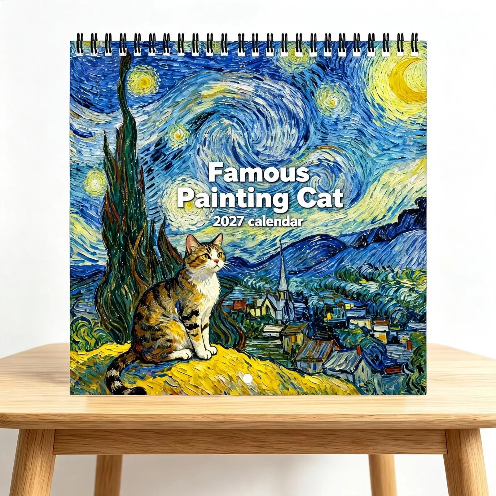 2027 Wall Calendar 2027 Thick Paper Funny Cute Planning Home Decor Cat Starlight Themed Wall Calendar for Home Office Dorm