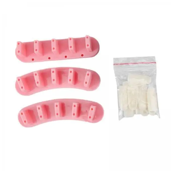 Nail Training Tools Set 3 Stands and 10 Practice Nails Detachable Tips Holder for Home Salon DIY