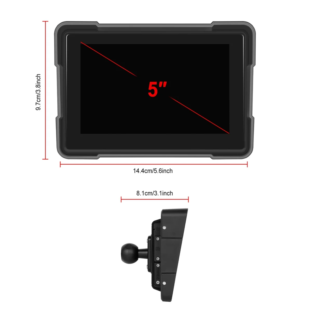 

M86K 5 Inch Motorcycle Wireless Carplay Android Auto Portable Smart Player Waterproof Motorcycle Display DVR, with Camera