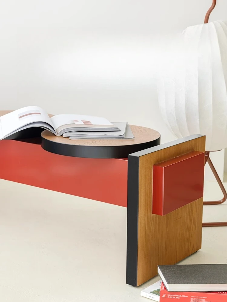 

Solid wood retro shoe changing bench household bedside stool
