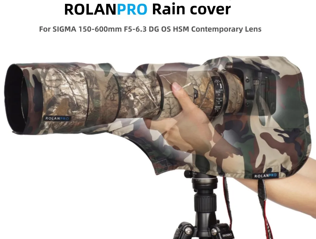 ROLANPRO Camera Rain Cover Raincoat XS Size For SIGMA 150-600mm F5-6.3 DG OS HSM Contemporary Telephoto Lens For Canon Nikon