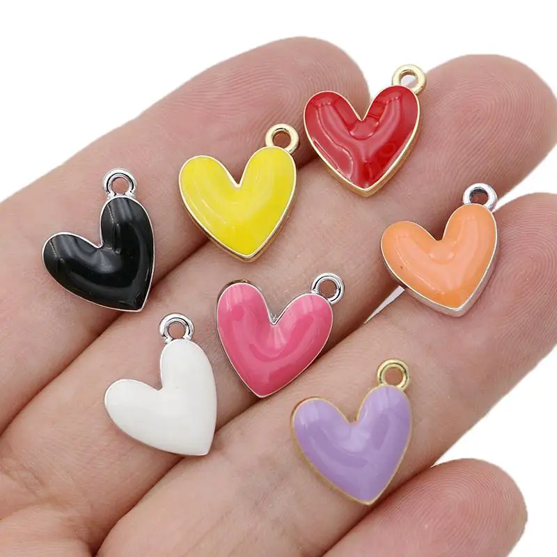 10Pcs Silver Plated Enamel Red Heart Charms Pendant for Jewelry Making Earrings Bracelet Necklace Accessories DIY Findings - AliExpress 36