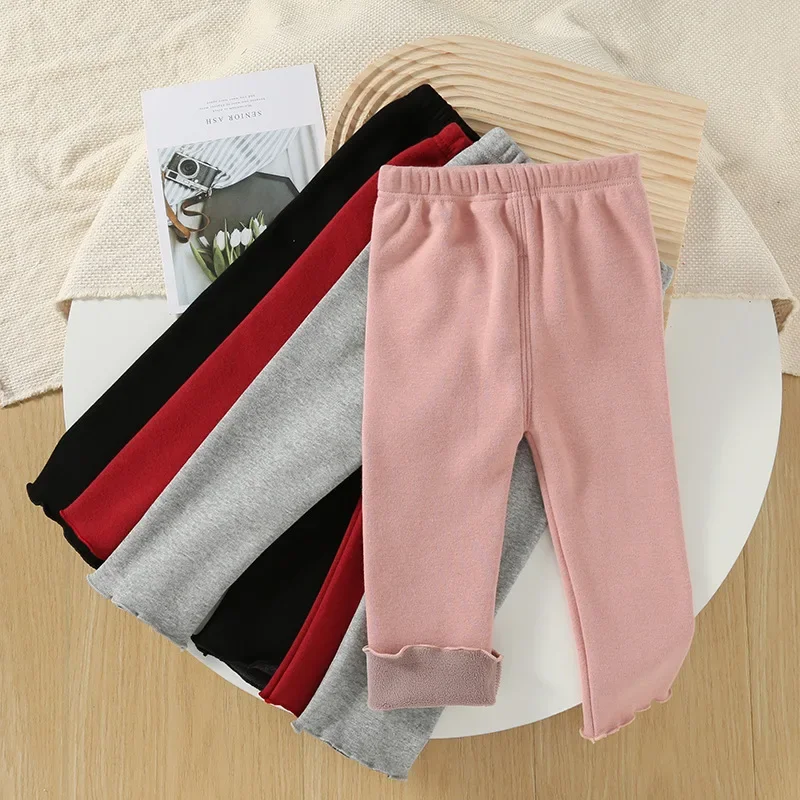 

Girls leggings autumn and winter outer wear thermal trousers Baby infants and toddlers thickened pants