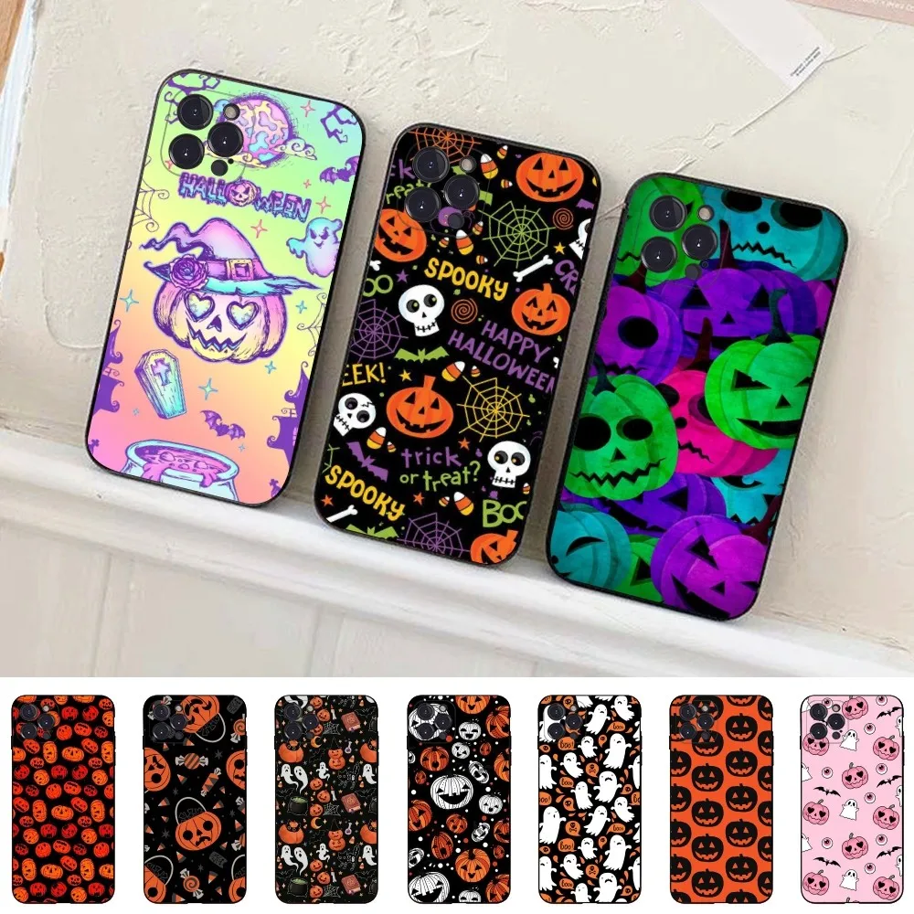 Halloween jesień jesień etui na telefon silikonowe miękkie dla iphone 15 14 13 12 11 Pro Mini XS MAX 8 7 6 Plus X XS XR Cover