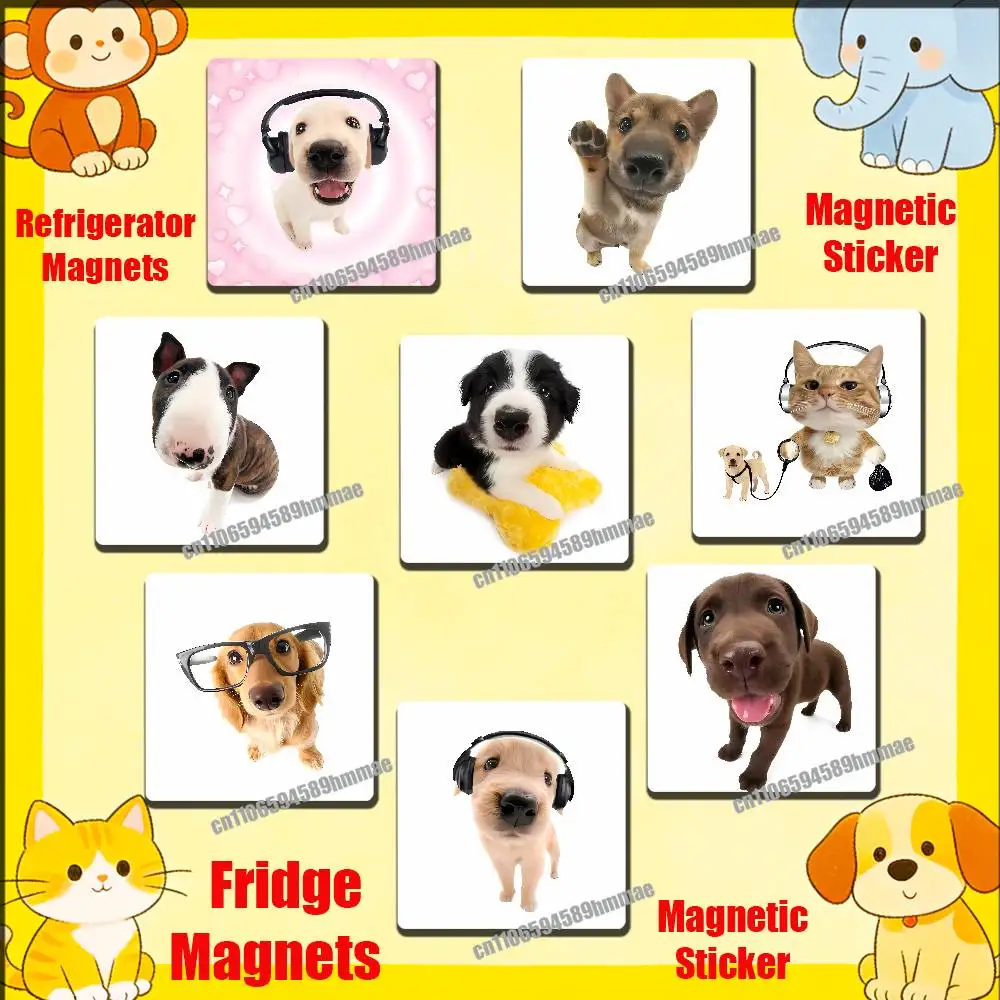 

For Puppy Dog Cute Fridge Freezer Refrigerator Magnets Metal Cabinet Magnetic Sticker Cover Home
