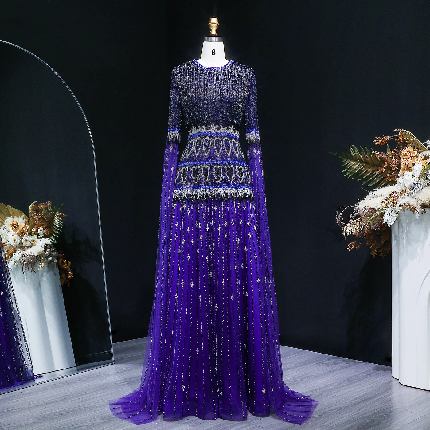 Sharon Said Dubai Plus Size Purple High End Beading Evening Dress Cape Sleeves Black Arabic Wedding Party Gowns SS009 Customized - AliExpress 320 Sharon Said Dubai Plus Size Purple High End Beading Evening Dress Cape Sleeves Black Arabic Wedding Party Gowns SS009 Customized - AliExpress 320