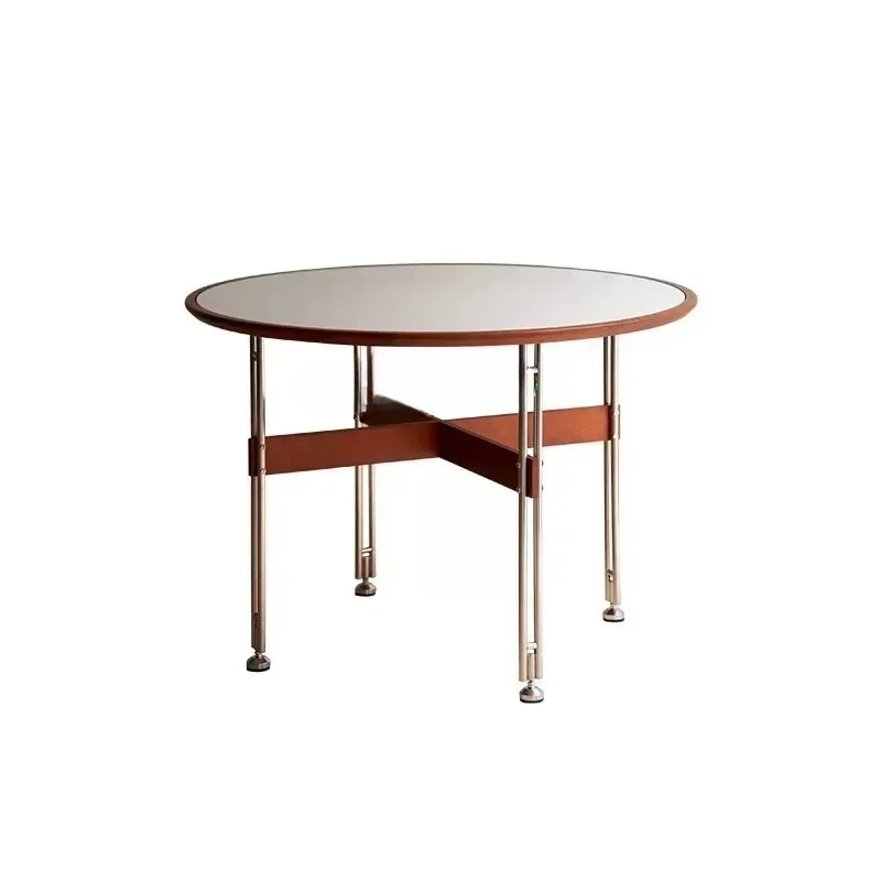 

A15 Средневековый круглый обеденный стол из нержавеющей стали ваби, песочного ветра, простой круглый стол из нержавеющей стали в стиле ретро