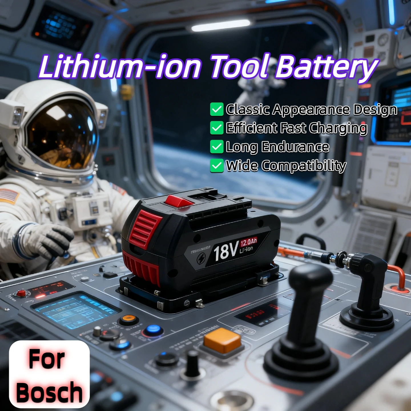 

18V 12.0Ah for Bosch 18V batterysuitable for Bosch 18V power toolsrechargeable lithium-ion battery pack+charger