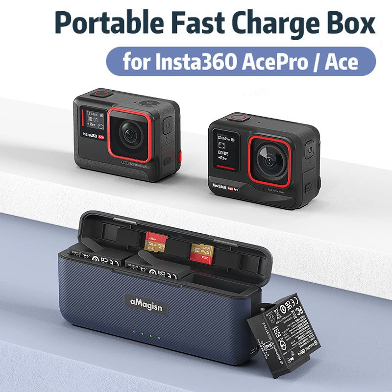 

Fast Charging Case For Insta360 Ace/Ace Pro Battery Fast Charge Hub Charging Box For Insta360 Ace Sports Camera Accessories