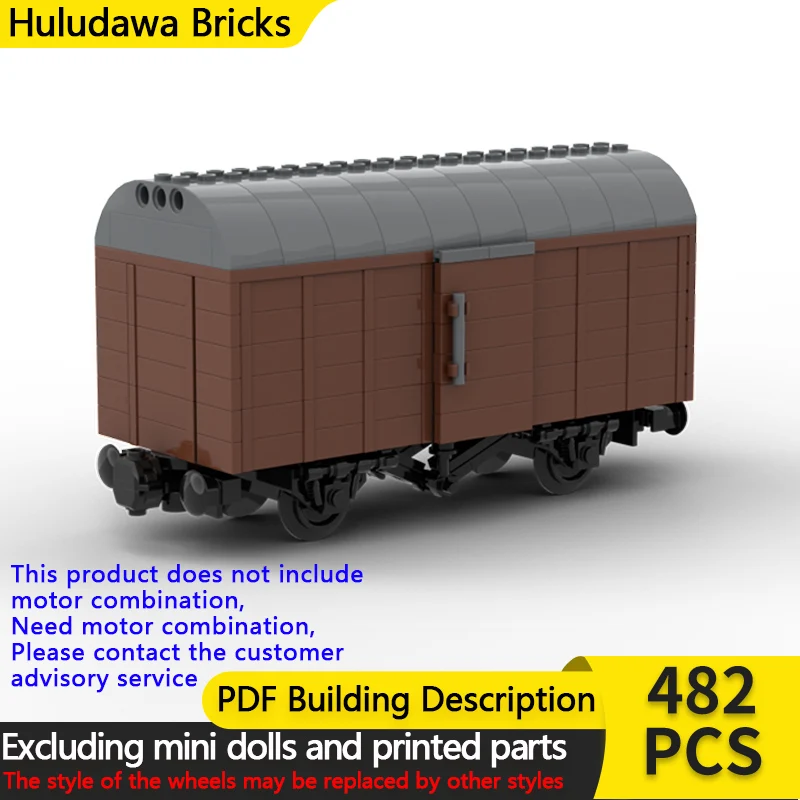 

City Car Model MOC Building Bricks Closed Freight Railway Vehicle Modular Technology Children Holiday Gifts Assemble Toys Suit