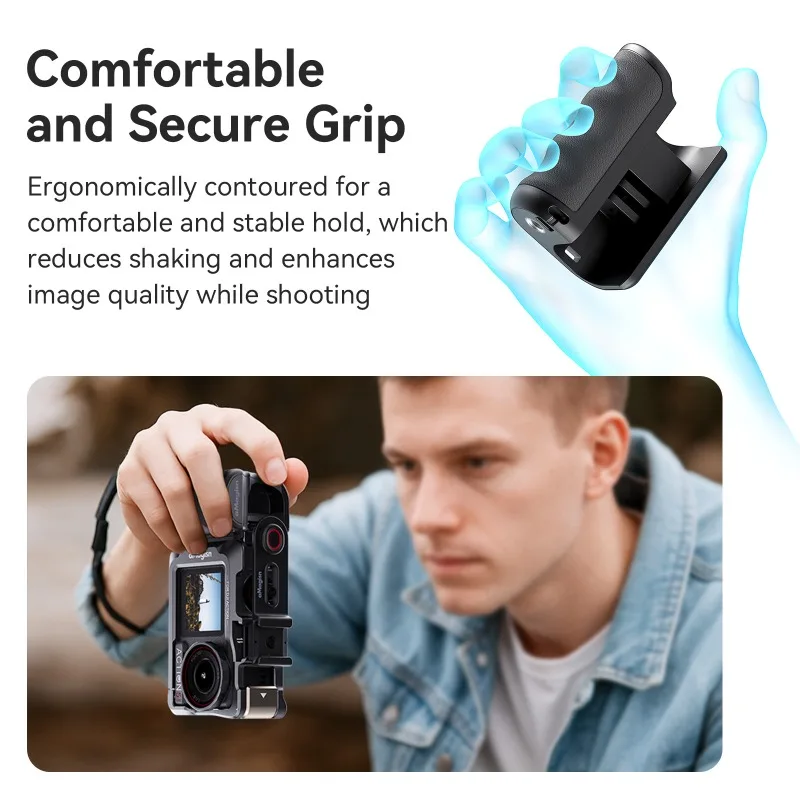aMagisn Hand Grip Xplorer Kit with Shutter Button for Insta360 AcePro2 DJI Hero Series Cameras Compatibility Frame and Mount
