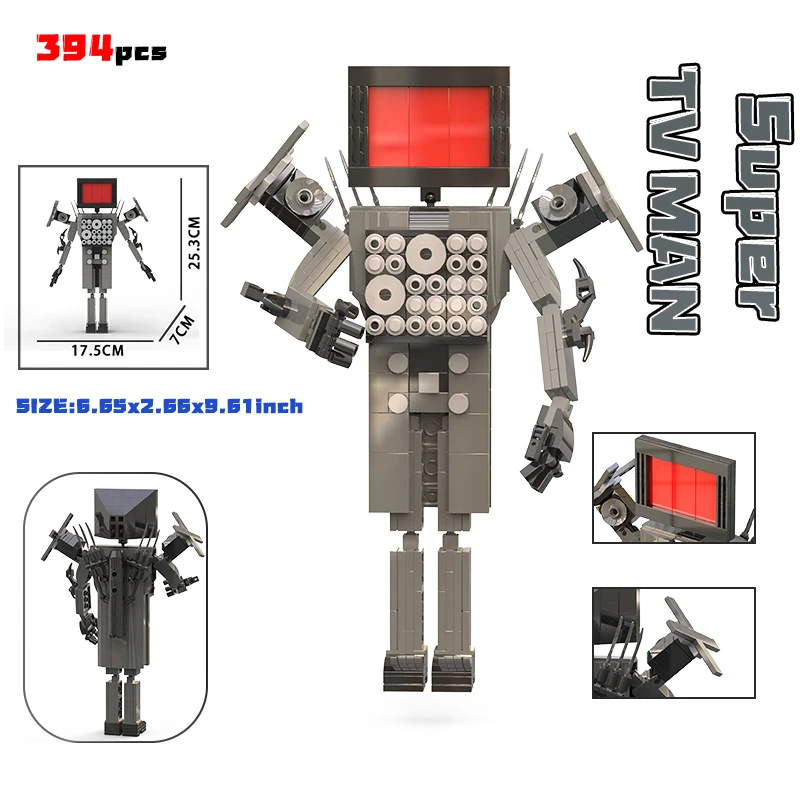 Skibidi Toilet Figures Model blocks Toys Set Titan TV Woman Titan Speakerman Titan Cameraman Model Toys Boys Kids Birthday Gifts