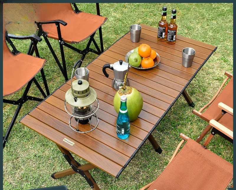 

Flag speed aluminum alloy egg roll table outdoor camping camp folding