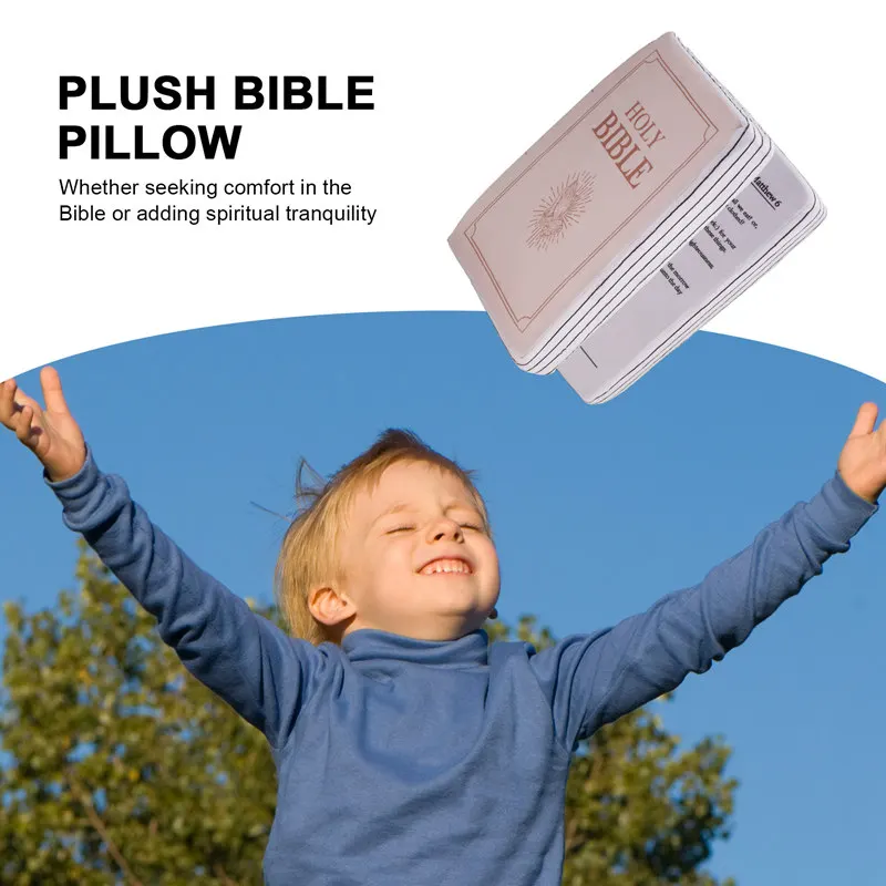 Faith Bible Pillow,Bible Pillow Book Plush That Opens,Holy Bible Pillow,Holy Bible Pillow,Book Shape Bible Verse Pillow