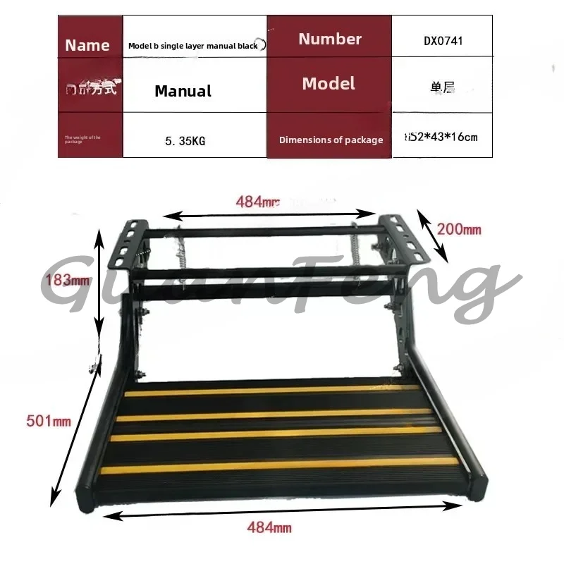 Aluminum Alloy RV Step Single/Double Layer Electric Folding Step Manual Welcome Pedal with Light for Trailer