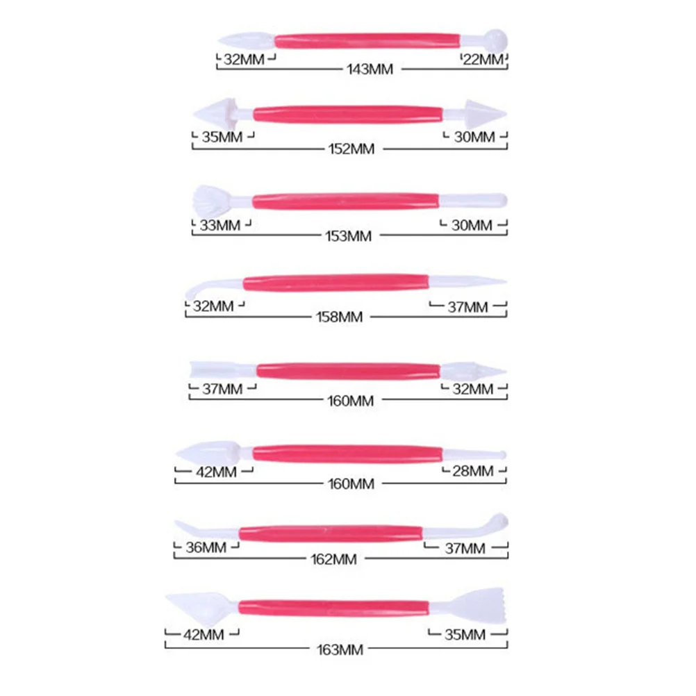 8pcs Sugar Craft Modelling Tool Set Cake Decorating Sculpture Pen Baking Supplies Icing Pens Mould Tool For Edible Non-Edible