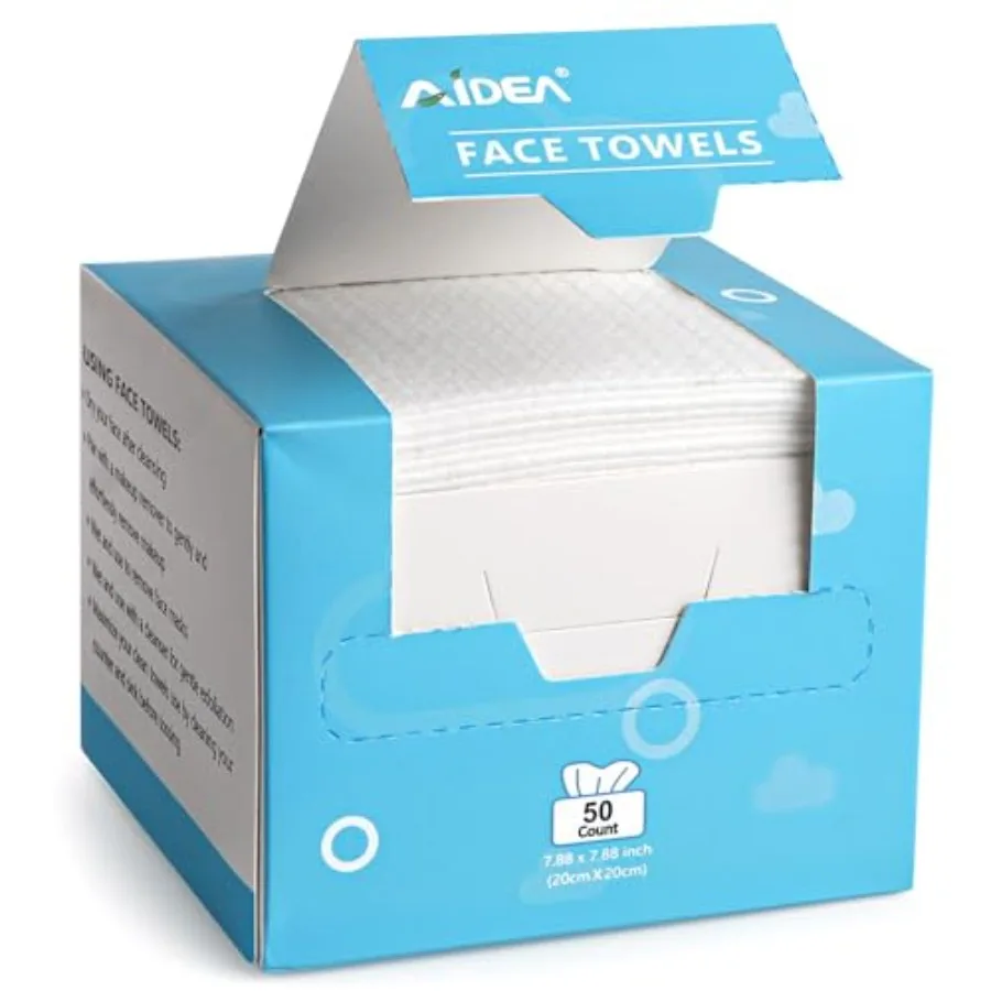 Face Towels Disposable-50Ct, Face Cloths for Sensitive Skin Facial Cleansing Wipes, Facial Towelettes for Makeup Removing, Nurs