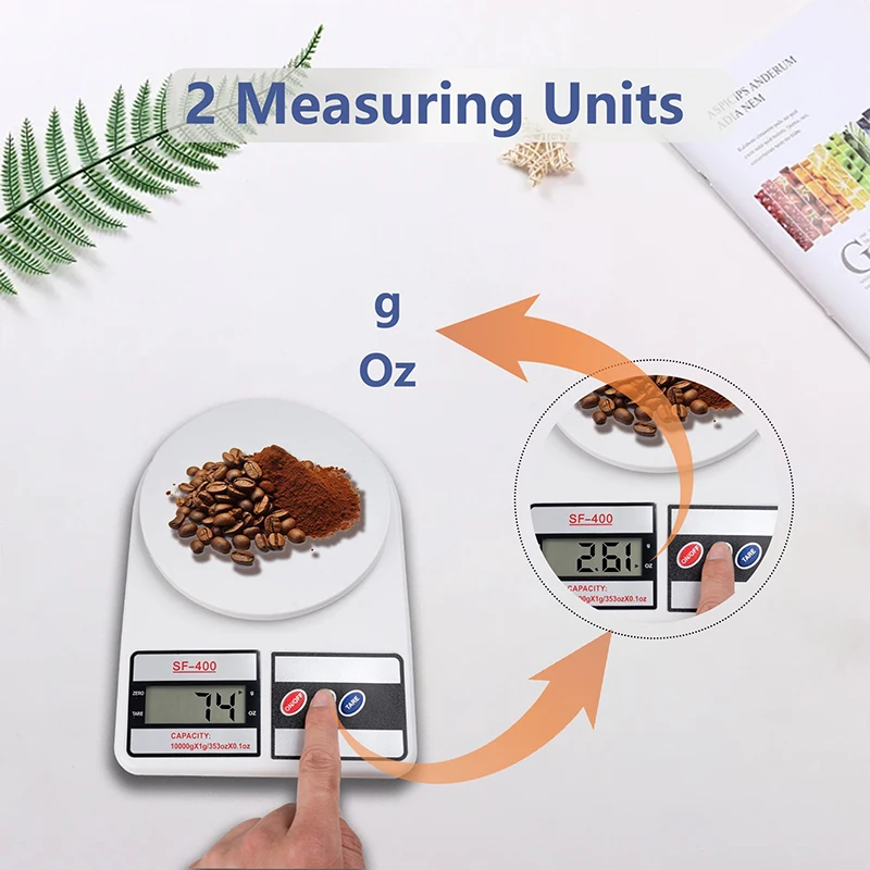 1PC 5kg/1g Digital Kitchen Scale, Electronic Food Scale with Tare Function, LCD Display g/oz Units for Home Office Food Weighing view 4