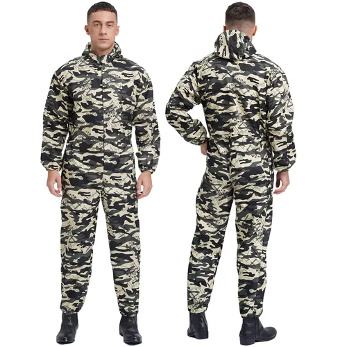 Imagen 2 del producto Monos para hombres, monos con bolsillos grandes, mono, monos para trabajadores de taller, mono con capucha a prueba de polvo, uniforme mecánico Unisex