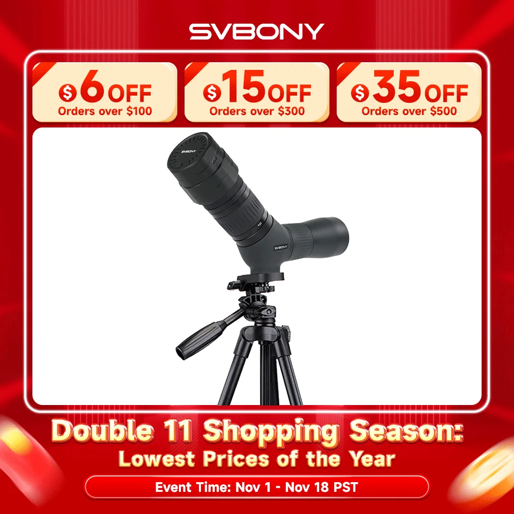 Svbony SA401PRO 15-35x56 ED APO Telescopes with Tripod SC002 Camera Wide-Angle Lightweight Spotting Scope for Bird Photography