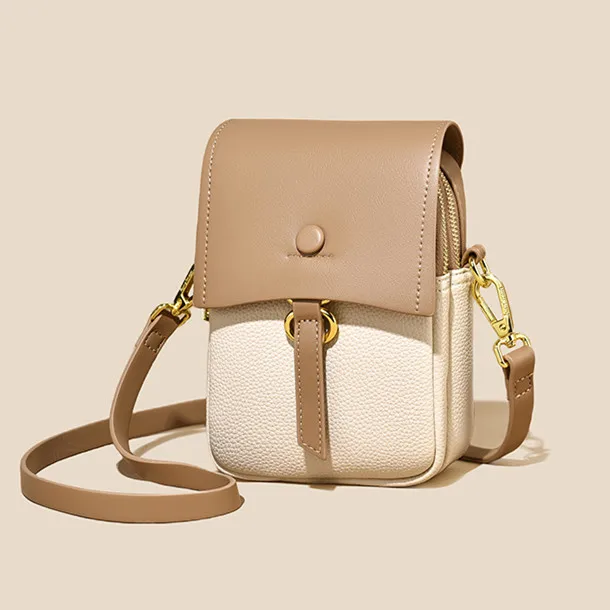 Fashionable  Crossbody Phone Bag for Women Versatile Shoulder Bag Stylish Korean Style Soft PU Leather Bucket Shape