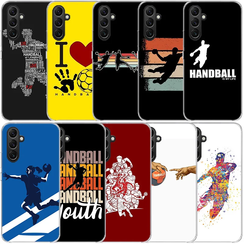 Handball Sport Clear Phone For Samsung Galaxy A52S A42 A32 A22 A12 A02S A70 A50 A40 A30 A20 A20E A71 A51 A41 A31 A10 A21S A11 Co