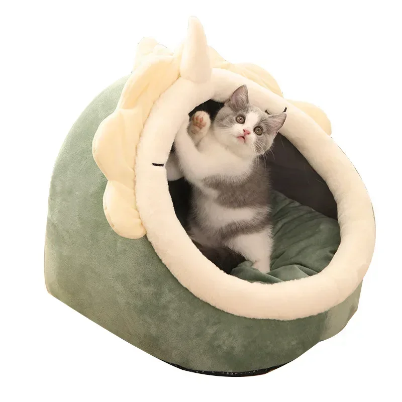 Sweet Cat Bed Warm Pet Basket Cozy Kitten Cushion Cat House Tent Very Soft Small Dog Mat Bag For Washable Cave Cats Beds