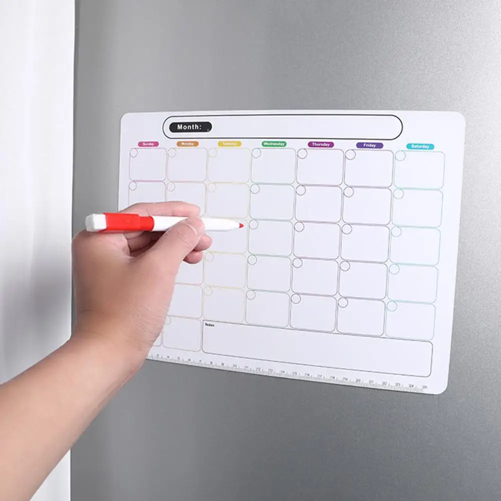 Magnetic Monthly Planner Board Fridge Magnet Dry Erase Board Monthly Schedule Planning Board Refrigerator Calendar Whiteboard