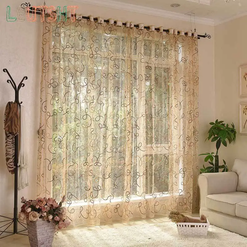 

Modern Sheer Curtains for Living Room Bedroom Tulle Curtains Window Kitchen Curtain Door Voile Drapes Rideaux Ocultant Firany