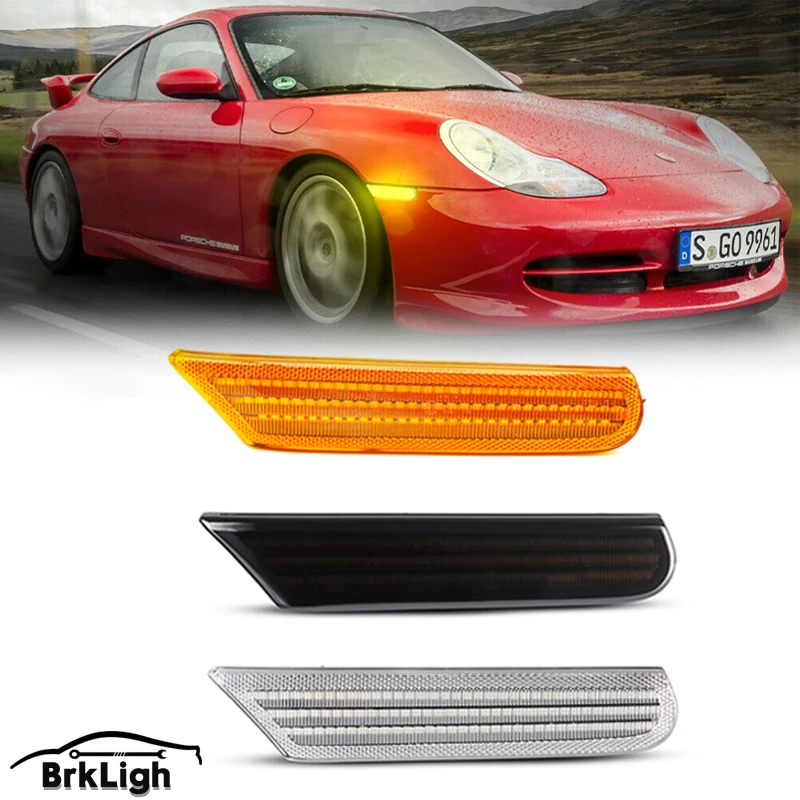 

2Pcs For Porsche 911 Boxster Typ 996 986 Carrera GT2 GT3 Dynamic Amber LED Car Side Marker Sequential Turn Signal Blinker Light