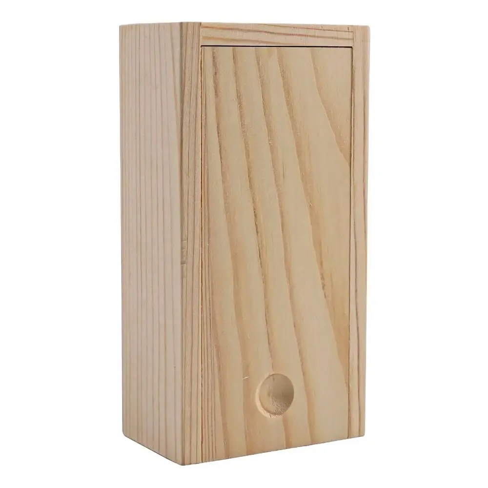 

Slid Top Pine Pull-out Box Natural Case Blank Wood Storage Box Durable Log Drawer Sliding Cover Wooden Box For Necklace Ring