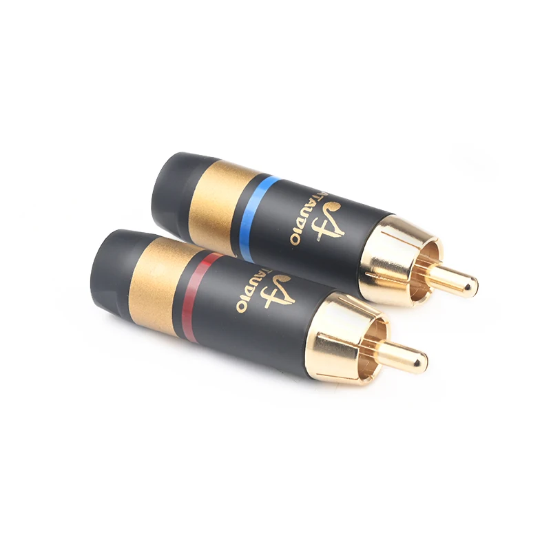 4PCS Hifi RCA Plug High Quality  Gold Plated RCA Male Connector for RCA Audio Cable Solder