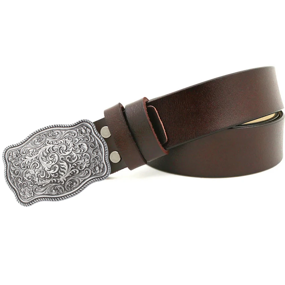 Luxury Brand Designer Men Belts Genuine Leather Black Brown Waist Strap with Prints Buckle Head