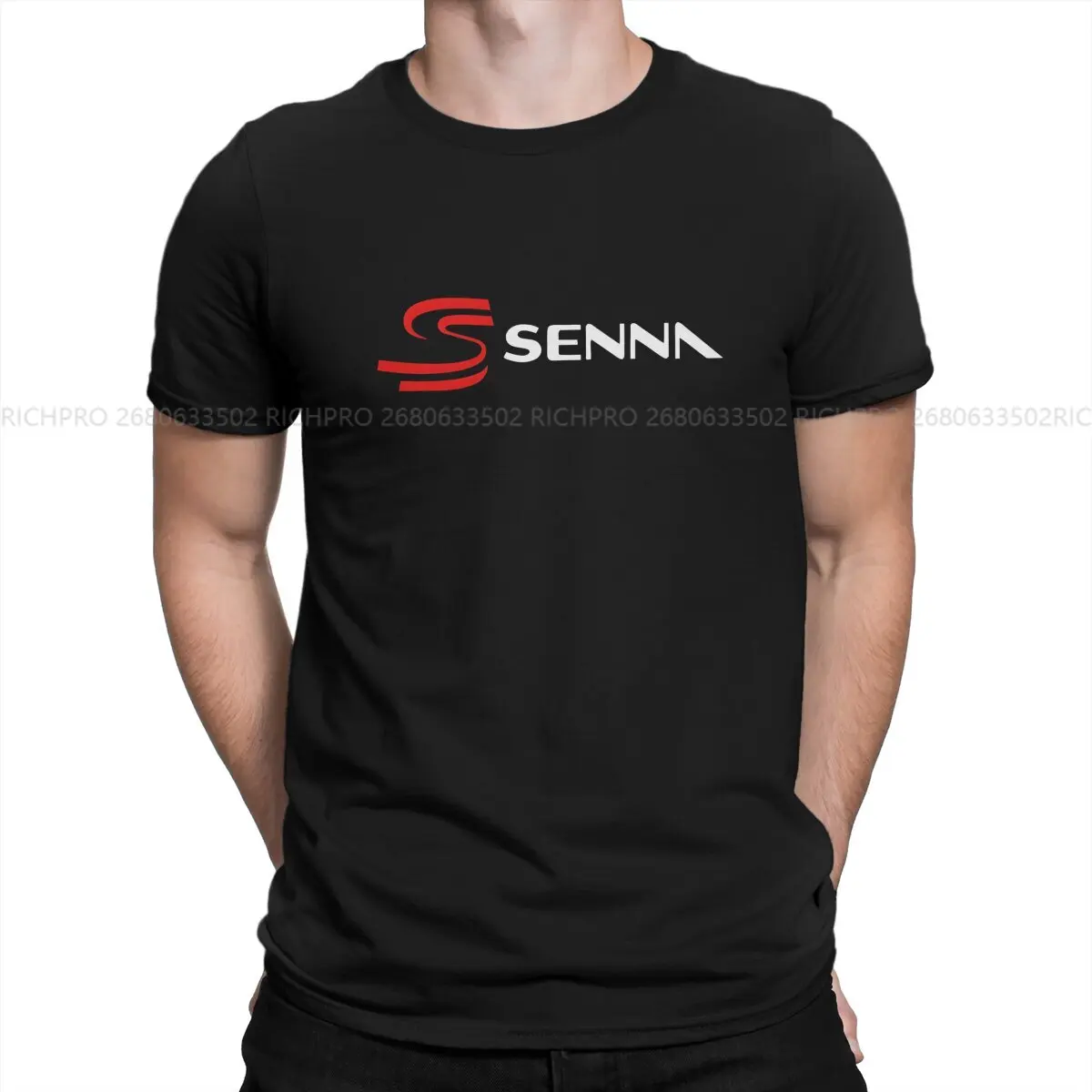 F1 AYRTON SENNA Creative TShirt for Men Logo Round Collar Polyester T Shirt Distinctive Birthday Gifts Tops