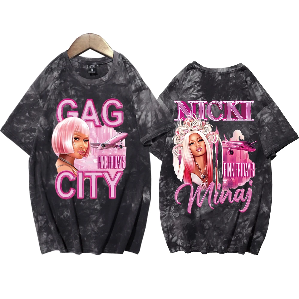 Nicki Minaj Pink Friday 2 Shirts Tie Dye T-Shirt Summer Women Men Round Neck T Shirt Fans Gift