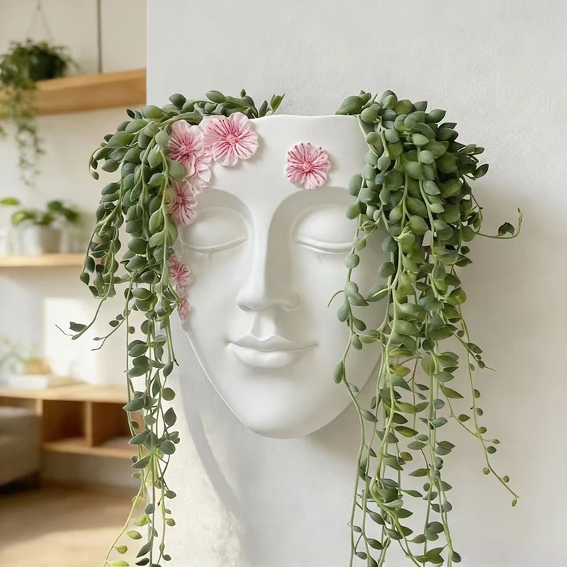 Classic Facial Flower Pot Head Wall Flower Pot Suitable for Succulent Wall Mounted Flower Pot Flower Pot Garden Decoration
