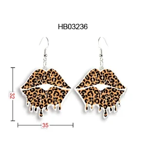 Different Shape Heart Butterfly Animal Leopard Print Resin Earrings Cartoon Earrings for Women Gifts Children