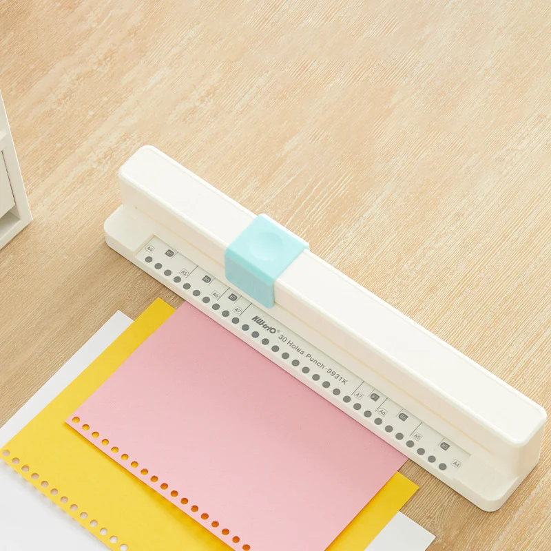 Machine Manual Diy A4 Punching Machine Office School KW-TRIO Punching Machine 30 Hole Document Collar Notebook Punching