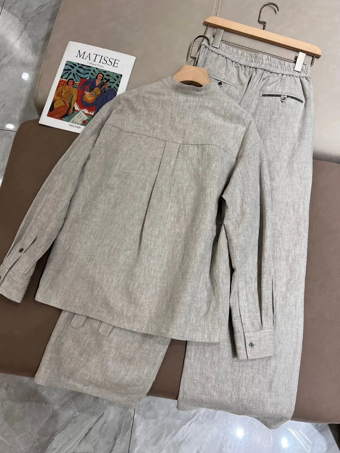 2024 Summer High Quality Casual Loose Linen Pants Suit