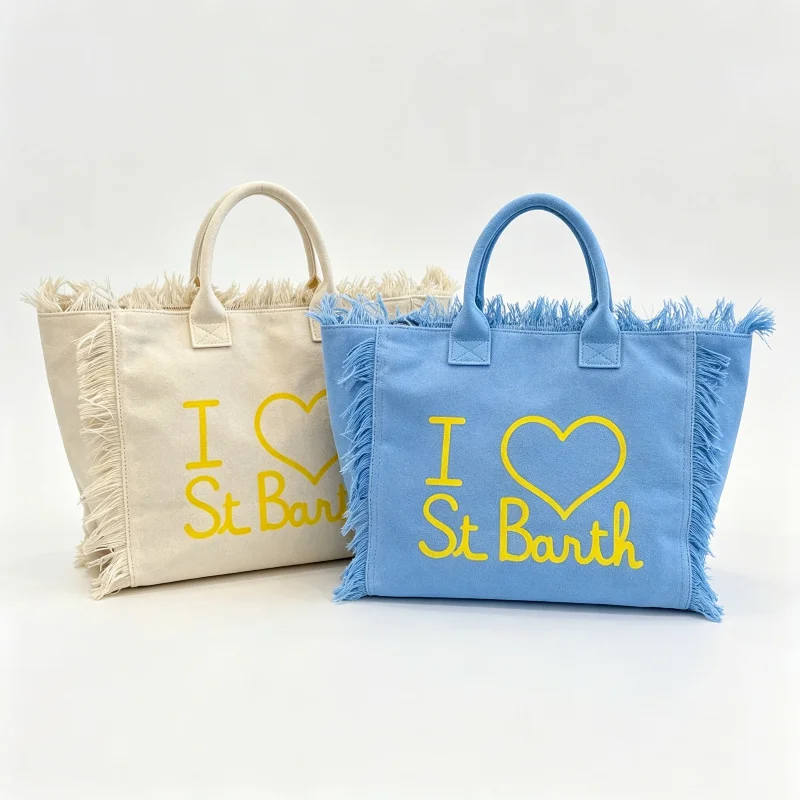 

Letter Print Fashion Tote Bag Heart Pattern Tassel Decor Large Capacity Shoulder Bag Korean Designer Niche Vacation Handbag