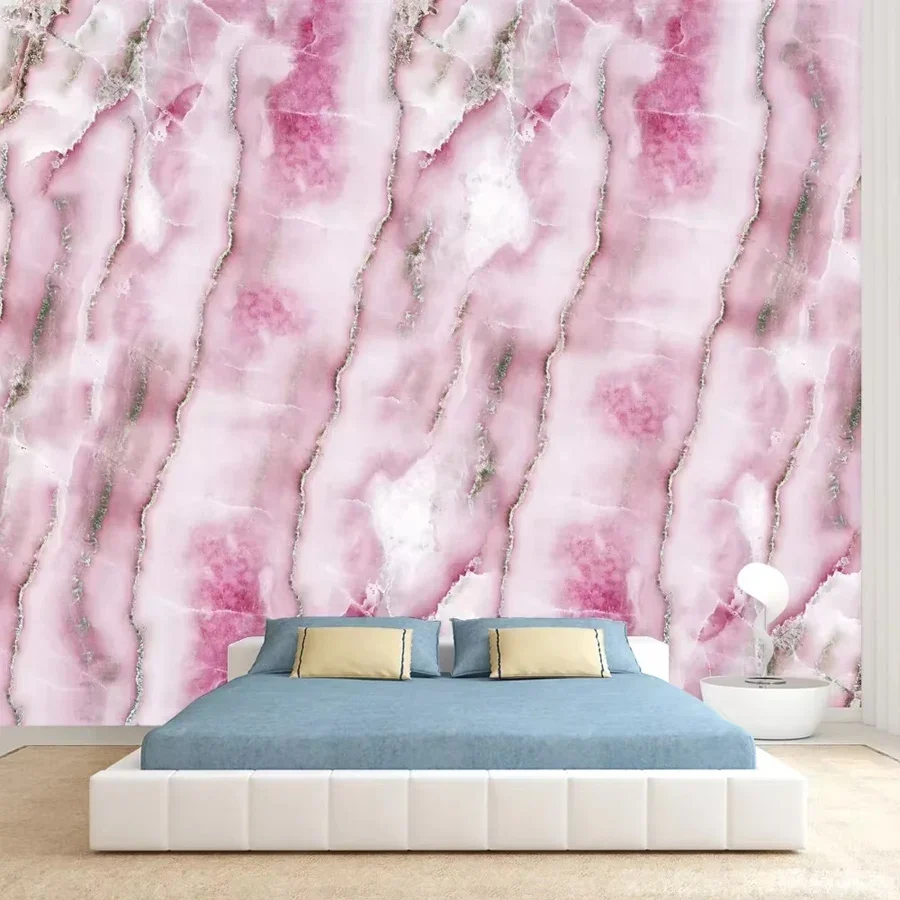 Modern Wall Papers Home Decor Custom Contact Paper Peel and Stick Wallpapers for Living Room Bedroom Waterproof Marble TV Mural