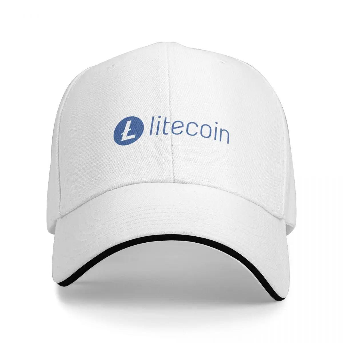 Litecoin LTC Crypto Altcoin - Clean Horizontal Blue Logo with Text Logo Bucket Hat Baseball Cap Hood Man hat Women's