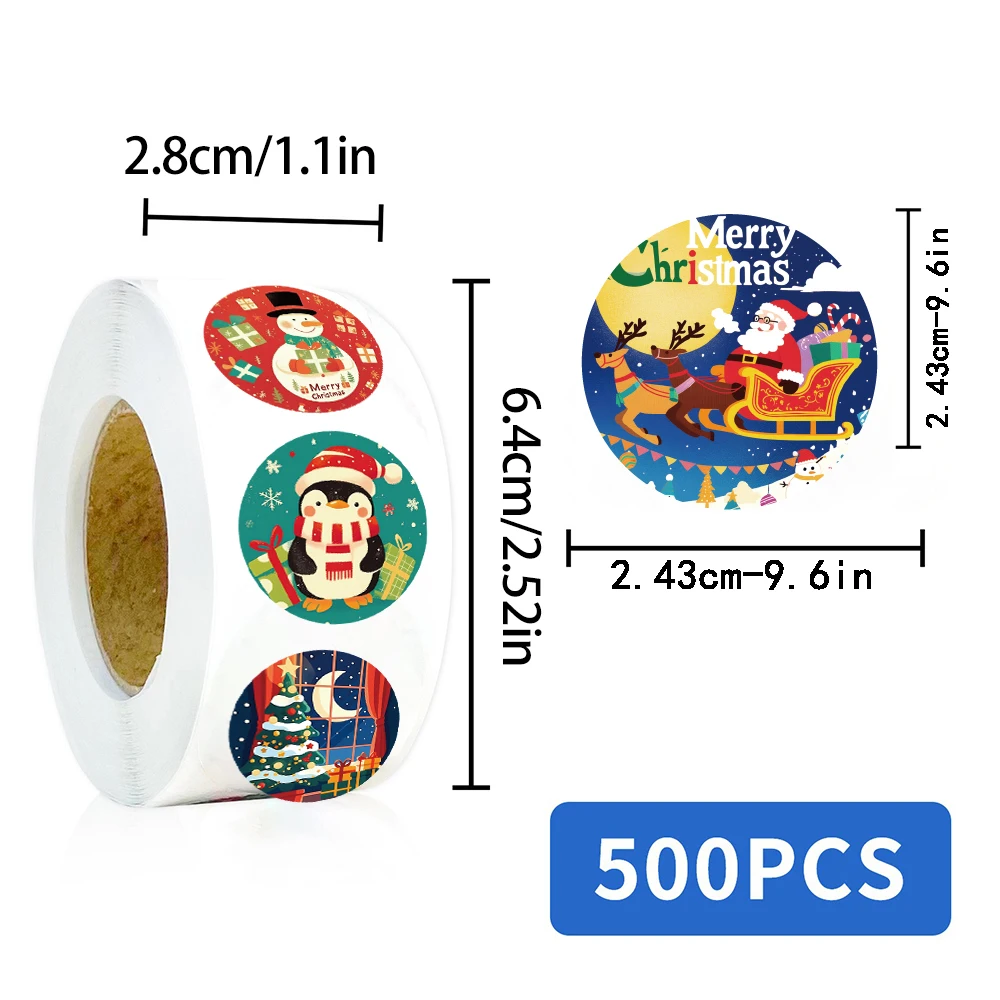 500 قطعة عيد ميلاد سعيد لفة ملصق مقاوم للماء الكتابة على الجدران القهوة دراجة نارية محمول الأمتعة غرفة الهاتف الهاتف تخصيص ملصق #3