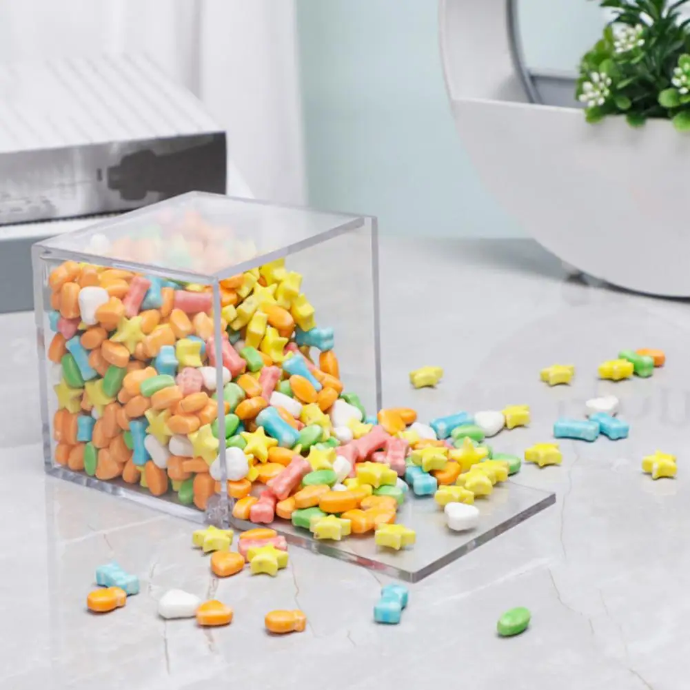 Cube Cube Box Clear Plastic Acrylic Wedding Candy Display Case With Lid Portable Moisture-proof Pill Organizer For Outdoor